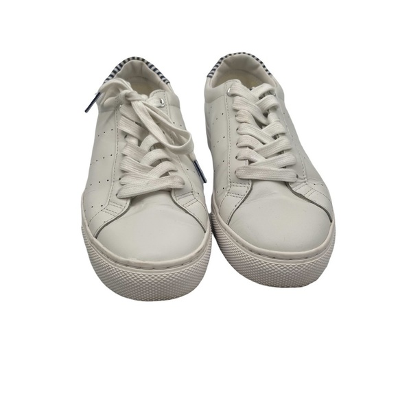 J. Crew Saturday White Blue Stripe Lace Up Sneakers Size 6 Men's - Picture 3 of 9